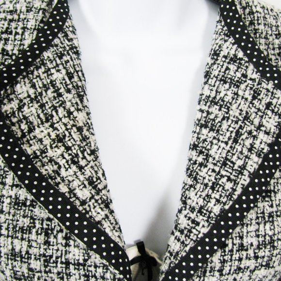 Silkland Tweed & Polka Dot Waist Jacket 2 Petite - Picture 7 of 8